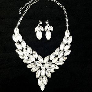 ♦️Black and Silver Necklace and Earring Set | 3pc | beautiful work